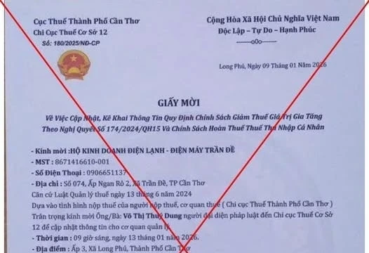 Mạo danh cơ quan thuế gửi giấy mời, công văn giả, dụ người dân cài ứng dụng chứa mã độc