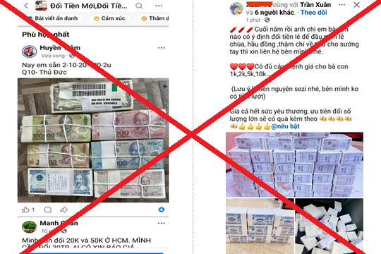 Cảnh báo quan trọng tới người dân có nhu cầu đổi tiền mới, tiền lẻ để mừng tuổi dịp Tết Nguyên đán