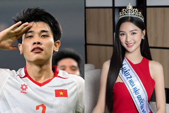 Cầu thủ nổi nhất U23 Việt Nam vướng tin đồn hẹn hò Á hậu SN 2003, được dân mạng Trung Quốc gọi là ‘Messi của Việt Nam’