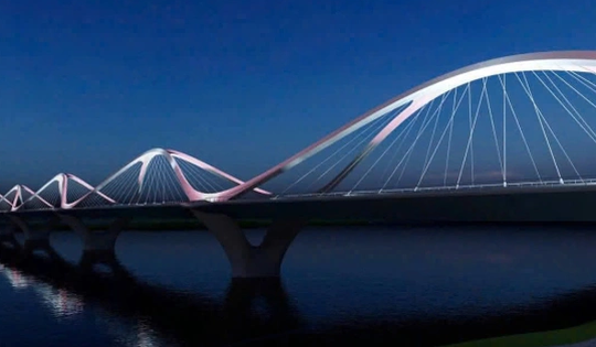 Siêu cầu 16.000 tỷ mang tên danh tướng huyền thoại bắc qua dòng sông biểu tượng của Thủ đô: Đại công trường tấp nập, sẽ đi vào hoạt động trong năm sau