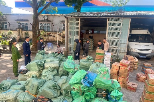 Đột kích một kho chứa thực phẩm, phát hiện hơn 2.500kg xúc xích, 1.000kg chả mực, há cảo, tôm hùm không rõ nguồn gốc
