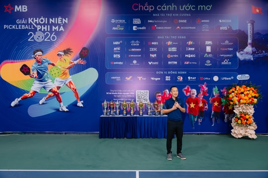 Giải pickleball ‘Khởi niên phi mã 2026’ của MB: Huy động kinh phí xây 2-3 điểm trường cho trẻ em vùng cao