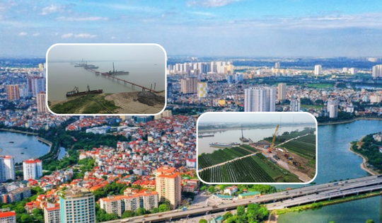 Thi công tốc lực, 2 cây cầu trọng điểm hơn 6.000 tỷ thuộc Vành đai 4 vùng Thủ đô đạt dấu mốc quan trọng