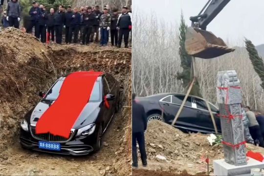 Cơ quan chức năng yêu cầu gia đình đào chiếc Mercedes biển 88888, trị giá 4 tỷ đồng lên khỏi mộ