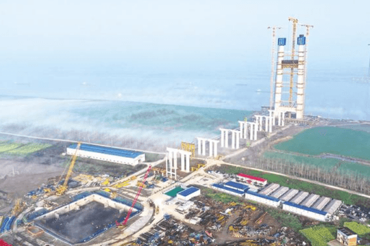 Đổ bê tông liên tục 60 giờ để tạo móng giếng chìm lớn nhất thế giới, siêu cầu vượt sông trị giá 106.000 tỷ đồng dần thành hình