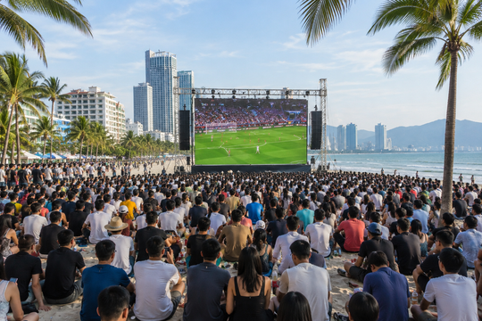 Người dân có thể được xem World Cup miễn phí tại ven biển, khu vực phố cổ