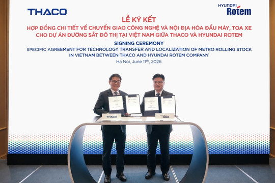 THACO tiếp tục ký thêm hợp đồng lớn nhằm đảm bảo phía Hàn Quốc chuyển giao toàn bộ công nghệ đầu máy đường sắt