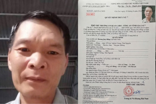 Phát lệnh truy nã đặc biệt Dương Quý Hồng SN 1970