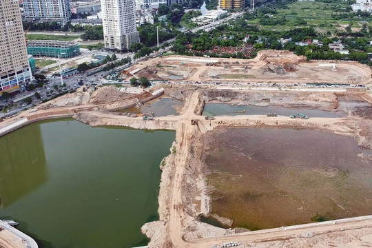 Chỉ 2 ngày nữa, hoàn thành hồ điều hòa khổng lồ giải thoát 6 điểm ngập nặng tại Thủ đô