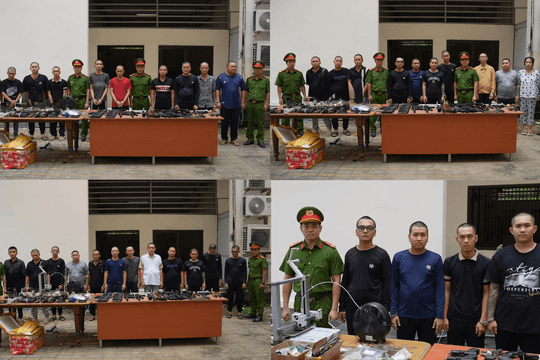 Đánh sập xưởng sản xuất vũ khí, bắt 'nóng' Nguyễn Ngọc Sơn và 29 đồng phạm: Tịch thu 27 khẩu súng, 1.000 viên đạn, gần 100 chi tiết súng cùng nhiều tang vật