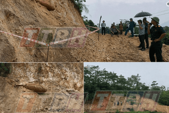 Phong tỏa tuyến đường đang thi công, ngăn chặn người dân tiếp cận hiện trường, huy động lực lượng xử lý quả bom nặng 500kg