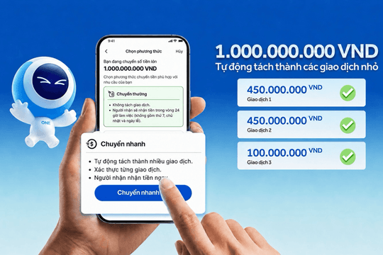 Dòng tiền kinh doanh cần đi nhanh: ACB ONE nâng cấp gợi ý tách lệnh chuyển khoản từ 500 triệu đồng trở lên