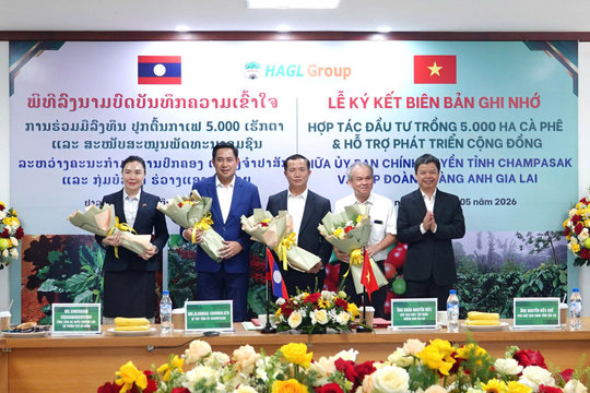 Bầu Đức tăng hiện diện tại Champasak (Lào): Tháng trước nhận 5.000ha đất trồng cà phê, tháng sau tài trợ đội bóng chuyên nghiệp trong 3 năm