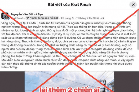 Công an Cà Mau bác thông tin CSGT truy đuổi phương tiện dẫn đến tai nạn