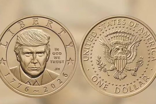 Mỹ sẽ phát hành đồng xu 1 USD in hình Tổng thống Trump