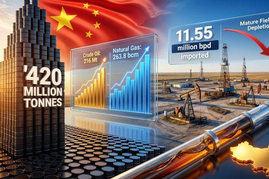 Trung Quốc đạt sản lượng dầu khí cao kỷ lục 420 triệu tấn