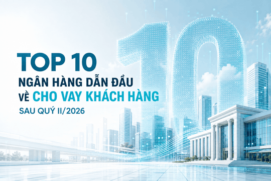 Top 10 ngân hàng dẫn đầu về cho vay khách hàng sau quý II/2026: 5 nhà băng vượt 1 triệu tỷ đồng, HDBank dẫn dắt tăng trưởng