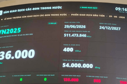 Giật mình số lượng giao dịch trên sàn carbon Việt Nam sau hơn một tháng vận hành