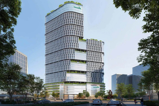 Tháp Vietcombank ‘đắp chiếu’ nhiều năm: Thiết kế là 2 khối tháp cao đến 35 tầng, tọa lạc trên đất vàng Thủ đô