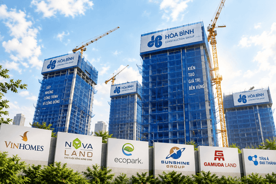 Xây dựng Hòa Bình (HBC) làm dự án cho Vinhomes, Novaland, Sunshine, Tân Á Đại Thành và loạt ông lớn bất động sản