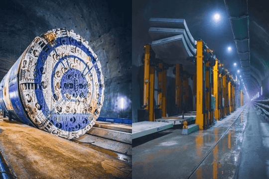 Huy động máy đào hầm TBM 2.700 tấn đào xuyên đất đá, mở đường cho siêu dự án đường sắt hơn 313.000 tỷ đồng