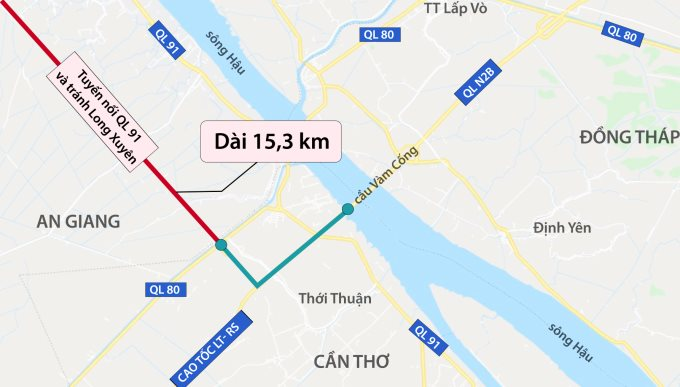 Giữa tháng 1/2022 khởi công dự án tuyến nối Quốc lộ 91 và tuyến tránh TP Long Xuyên