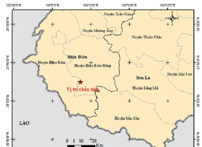 Động đất 4,5 độ richter tại Điện Biên