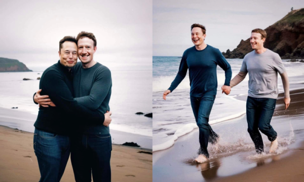 Bật cười trước bộ ảnh "thâm tình" giữa Elon Musk và Mark Zuckerberg