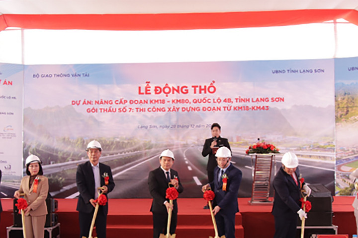 Động thổ dự án nâng cấp Quốc lộ 4B gần 2.300 tỷ đồng tại Lạng Sơn