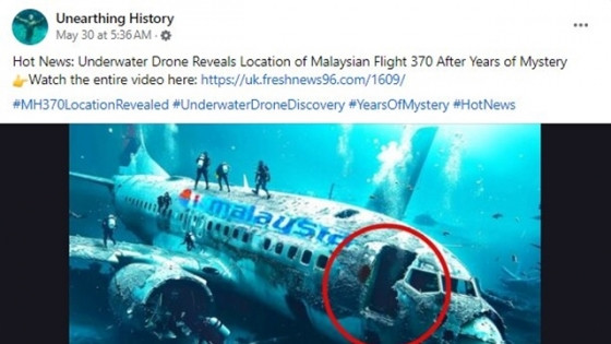 Bất ngờ xuất hiện hình ảnh về xác máy bay MH370 sau 10 năm mất tích bí ẩn, thực hư ra sao?